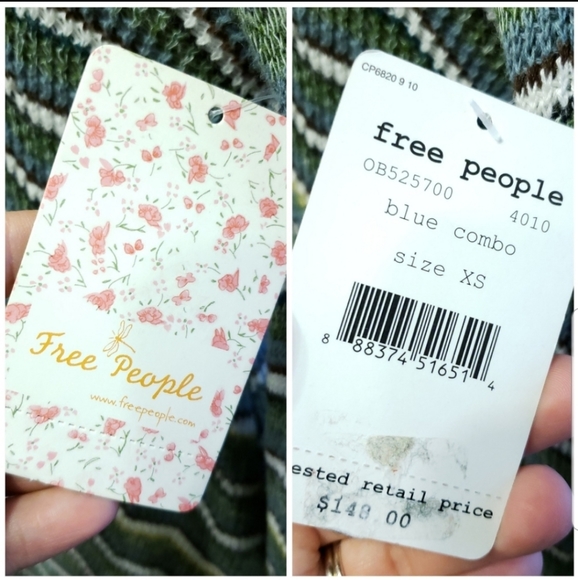 🧿 FREE PEOPLE (NWT) "Ziggy" Striped Sweater Dress - Picture 7 of 8